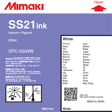 SS21 ソルベントインクカートリッジ ホワイト | ClubMimaki